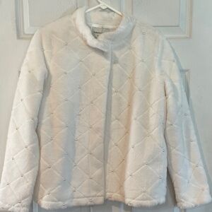 Sabrina Lauren Size Small White Teddy Jacket